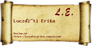 Luczáti Erika névjegykártya